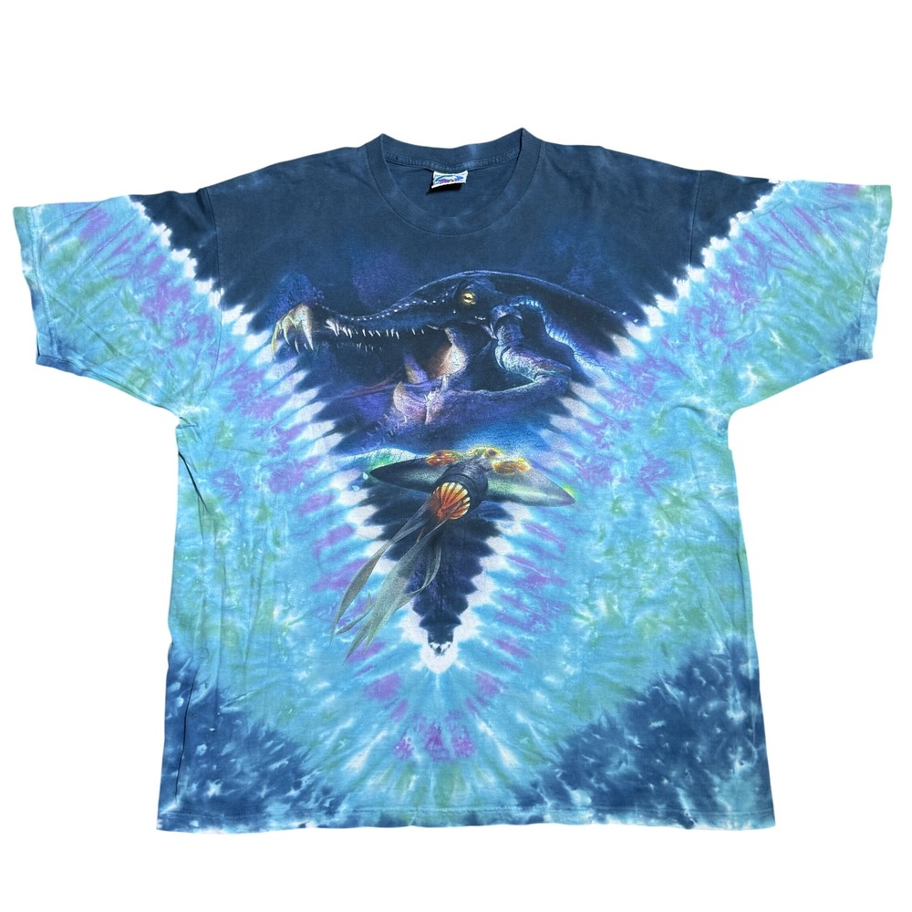 Vintage 1999 Liquid Blue Star Wars Episode I Tie Dye T-Shirt XL Phantom Menace‎